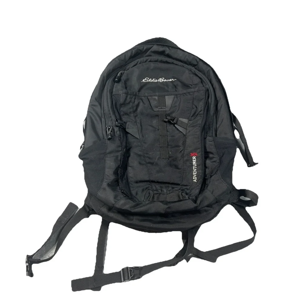 Eddie Bauer Guide Backpack Adventurer 30L Black Bag Hiking Travel Laptop Unisex‎